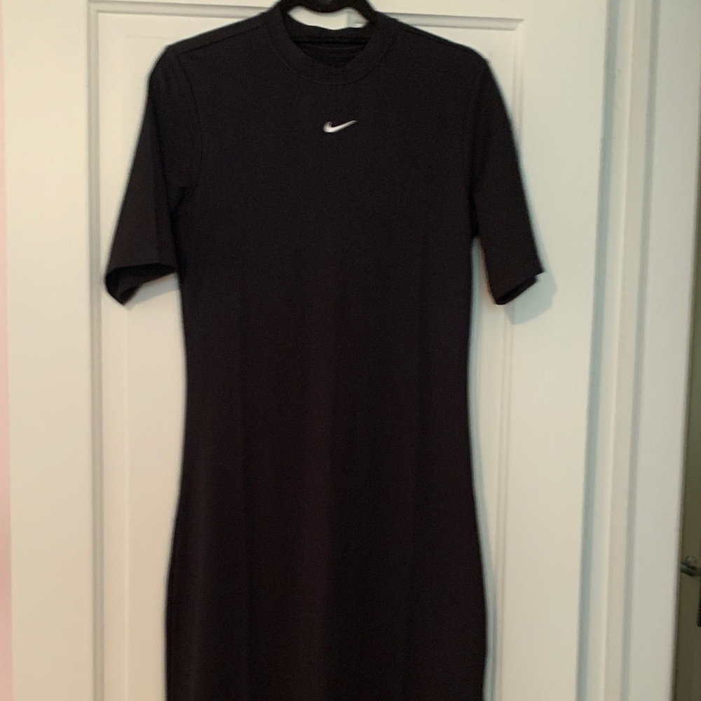 Nike Black Midi Dress with White Logo